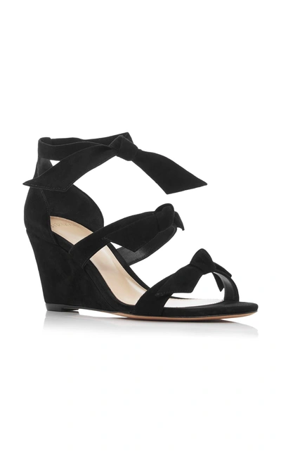 Shop Alexandre Birman Gianna Anabela Suede Sandals In Black