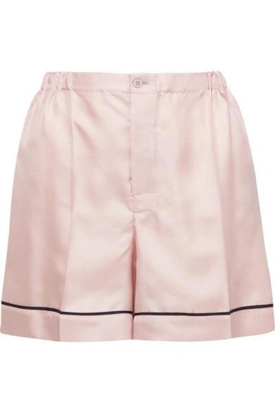 Shop Prada Silk-twill Shorts In Pastel Pink