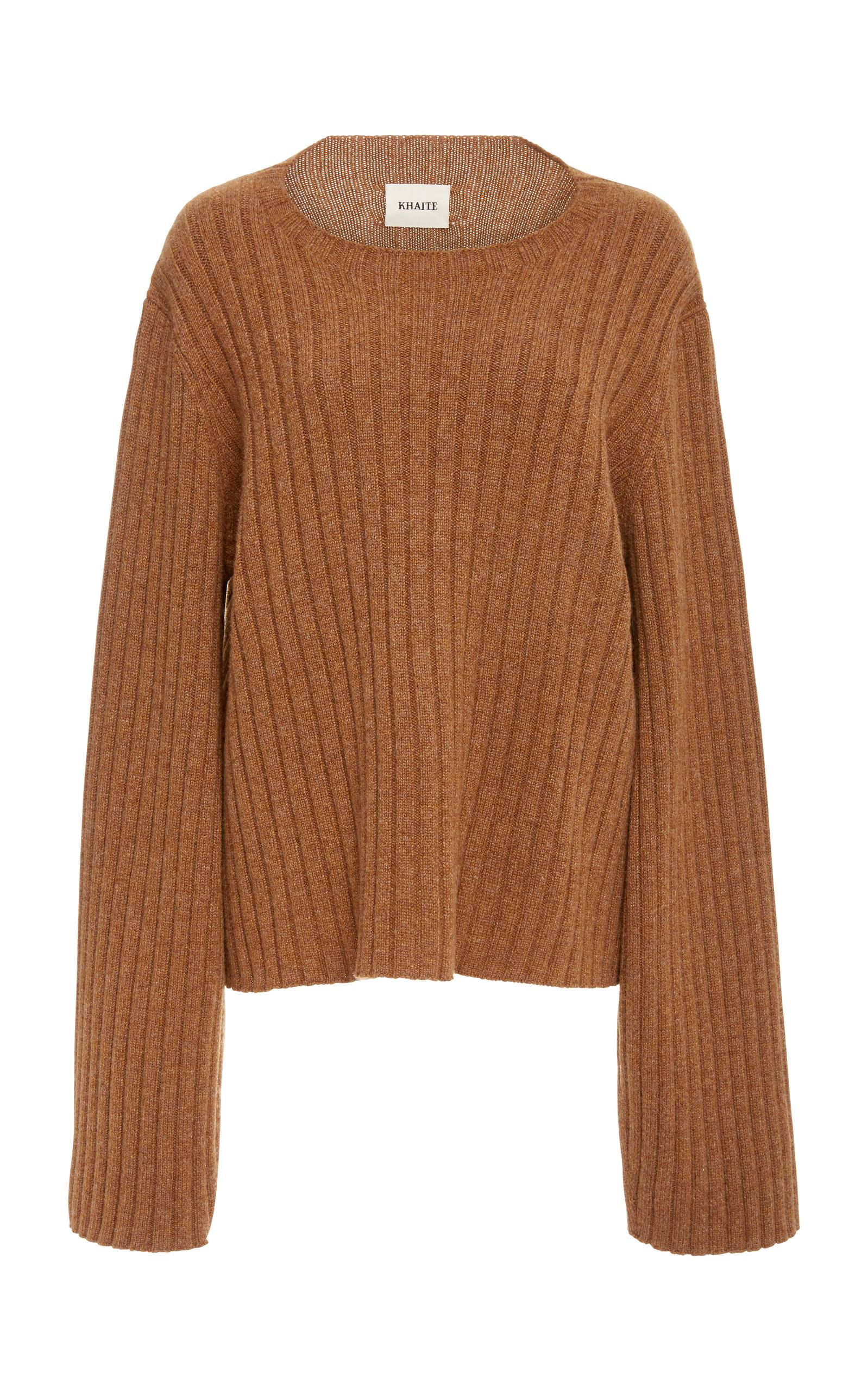 Khaite Loretta Rib Knit Sweater In Brown | ModeSens