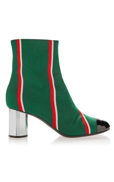Shop Marco De Vincenzo Striped Boots In Green
