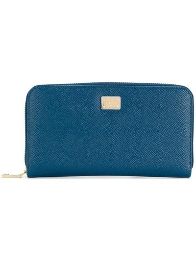 Shop Dolce & Gabbana Logo Continental Wallet In Blue