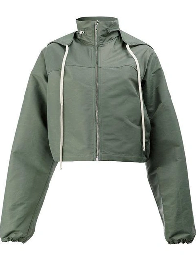 Shop Rick Owens Hooded Windbreaker Jacket In Green