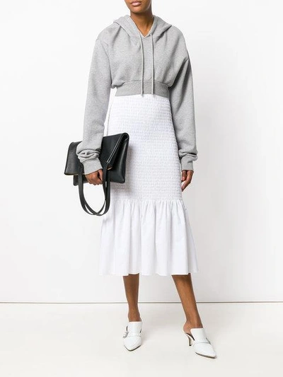 Shop Calvin Klein 205w39nyc Smocked Skirt In White