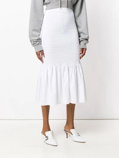Shop Calvin Klein 205w39nyc Smocked Skirt In White