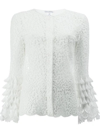 Shop Oscar De La Renta Lace Blouse