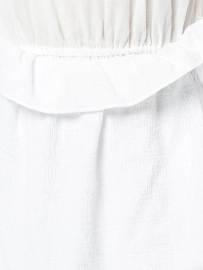 Shop Goen J Off-the-shoulder Shirred Dress In White