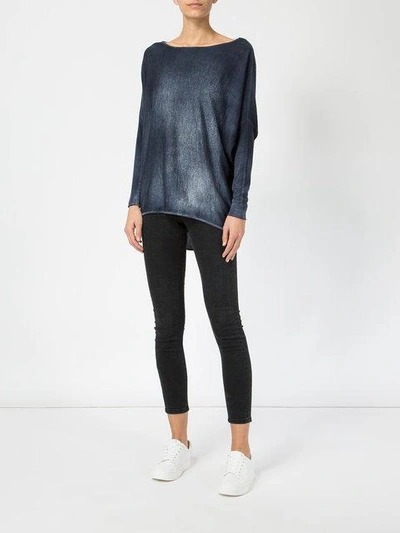 Shop Avant Toi Faded Effect Jumper In Blue