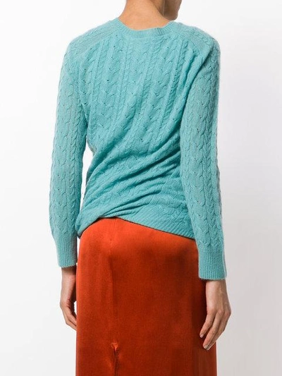 Shop Sies Marjan Cable Knit Twisted Jumper - Blue
