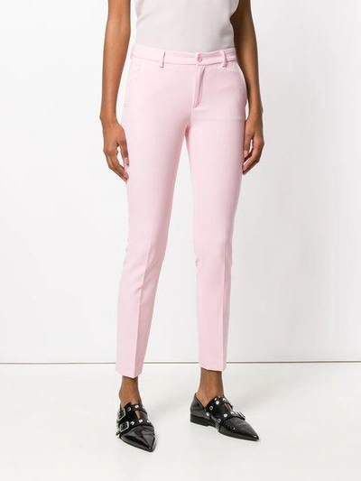 Shop Liu •jo Liu Jo Skinny Fitted Trousers - Pink & Purple