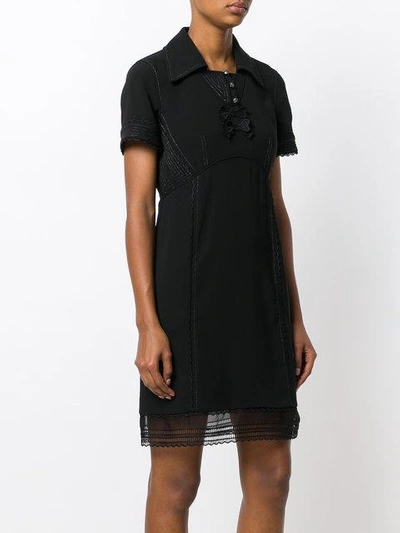 Shop Coach Spread Collar Dress In Black