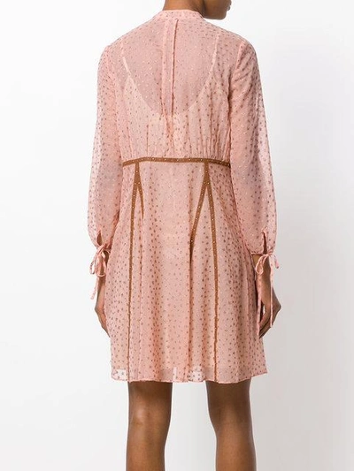 Shop Coach Star Print Georgette Dress In Pink