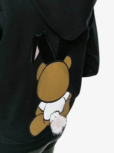 Shop Moschino Playboy Hooded Sweatshirt In Black