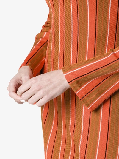 Shop Simon Miller Capo Striped Longsleeved Tunic In Yellow&orange