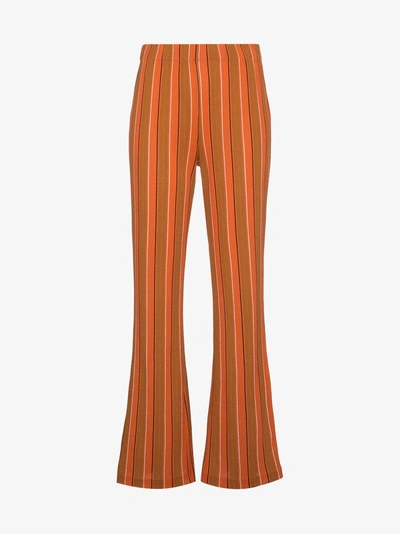 Shop Simon Miller Cyren Striped Trousers In Yellow&orange