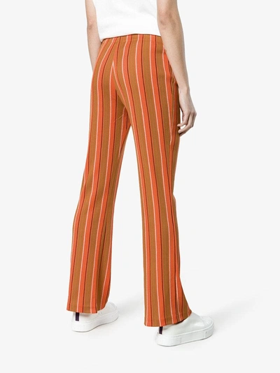 Shop Simon Miller Cyren Striped Trousers In Yellow&orange