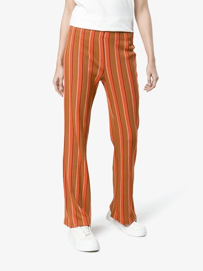 Shop Simon Miller Cyren Striped Trousers In Yellow&orange