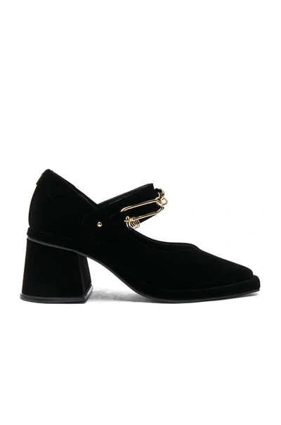 Shop Reike Nen Velvet Square Chain Heels In Black