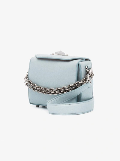 Shop Alexander Mcqueen Blue Mini Leather Box Bag
