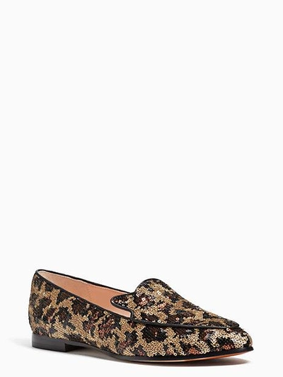 Shop Kate Spade Caty Flats In Black\gold