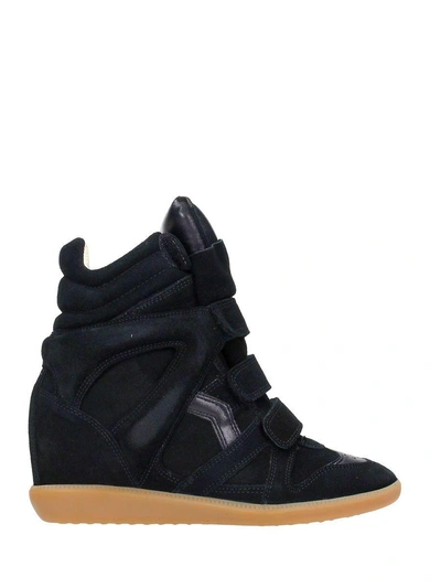 Shop Isabel Marant Bekett Black Suede Sneakers