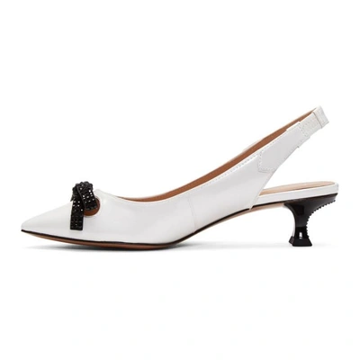 Shop Marc Jacobs White Abbey Slingback Heels In 100 White