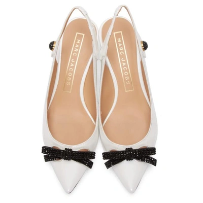 Shop Marc Jacobs White Abbey Slingback Heels In 100 White