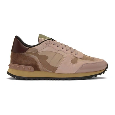 Shop Valentino Pink  Garavani Camo Rockrunner Sneakers In 56b Light P