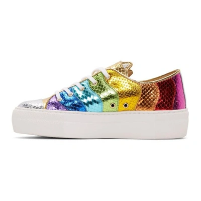 Shop Charlotte Olympia Multicolor Metallic Purrfect Sneakers