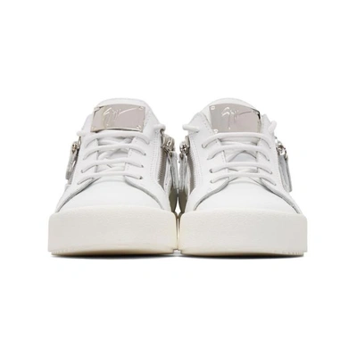 Shop Giuseppe Zanotti White And Silver May London Sneakers In Silver White