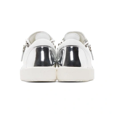 Shop Giuseppe Zanotti White And Silver May London Sneakers In Silver White