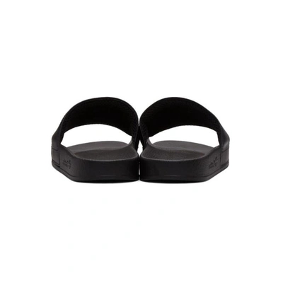 Shop Y-3 Black Leather Adilette Slides In Core Black