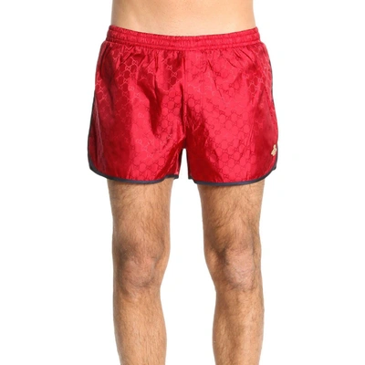 Shop Gucci Swimsuit Swimsuit Men  In Red