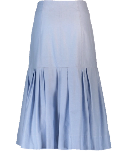 Shop Protagonist Pleated Skirt In Chambray