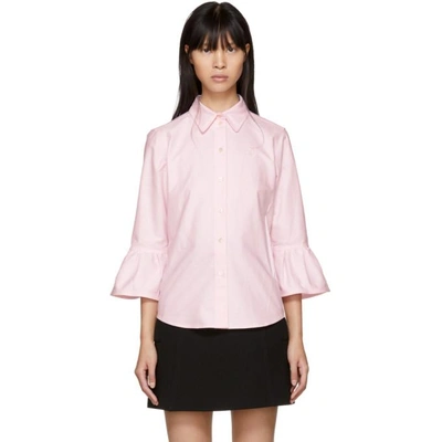 Shop Marc Jacobs Pink Ruffle Sleeves Shirt