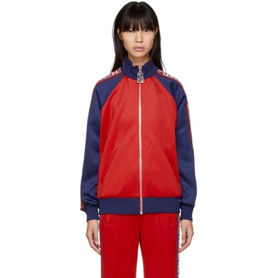 Shop Marc Jacobs Red And Navy Logo Track Jacket In 600 Red