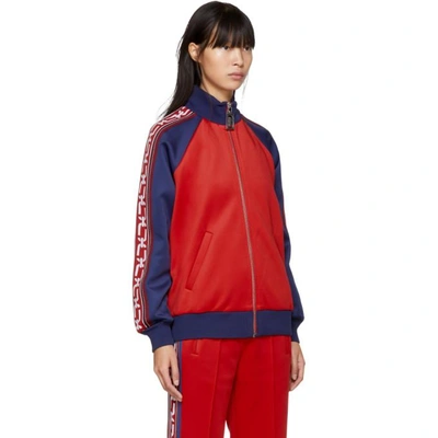 Shop Marc Jacobs Red And Navy Logo Track Jacket In 600 Red