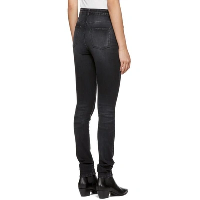 Shop Saint Laurent Black High-waisted Skinny Jeans In 1407 Deep D