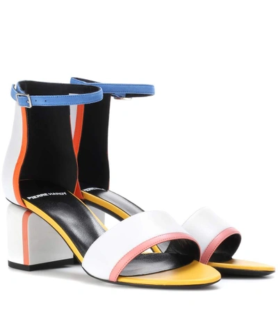 Shop Pierre Hardy Rally Leather Sandals In White