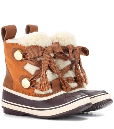 Chloé Sorel X Chloe Women's Waterproof Suede & Shearling Lace Up  Cold-weather Booties In Brown Multi | ModeSens