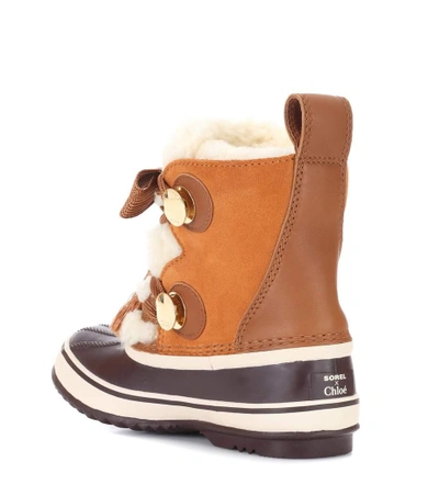 Shop Chloé X Sorel Joan Of Arctic Suede Boots In Brown