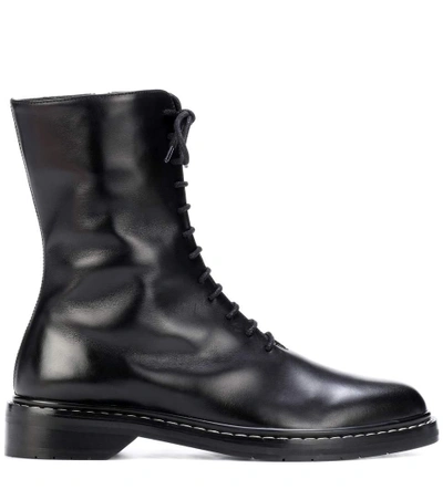Shop The Row Fara Leather Ankle Boots In Black