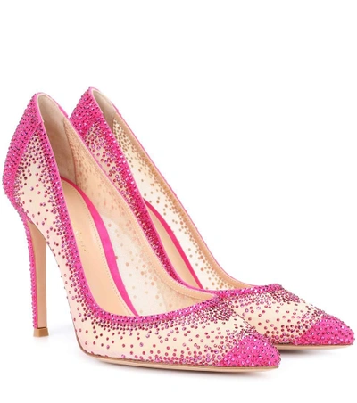 Shop Gianvito Rossi Exclusive To Mytheresa.com - Rania Crystal-embellished Pumps In Pink