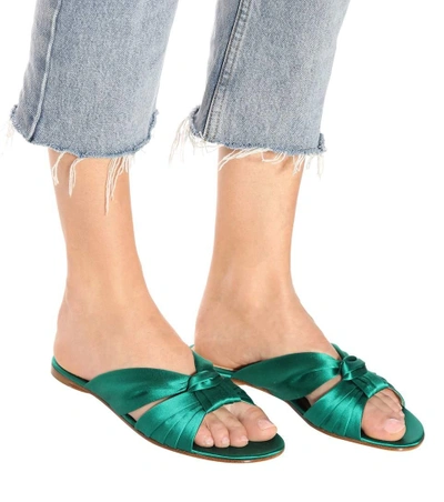 Shop Gianvito Rossi Blair Satin Sandals In Green