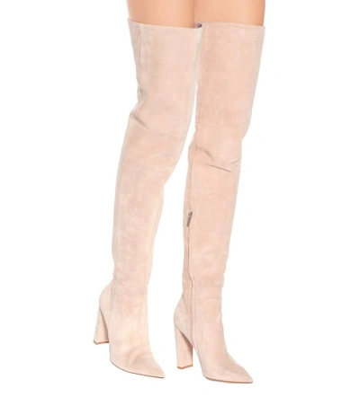 Shop Gianvito Rossi Exclusive To Mytheresa.com - Suede Over-the-knee Boots In Pink