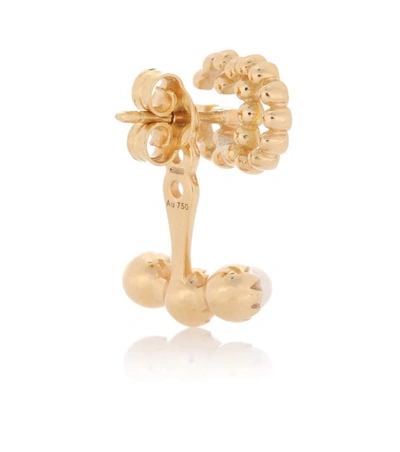 Shop Gucci Running G 18kt Gold Single Earring With Pearls