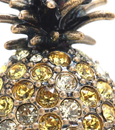 Shop Gucci Crystal Pineapple Ring In Gold