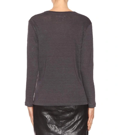 Shop Isabel Marant Étoile Kaaron Linen Top In Grey