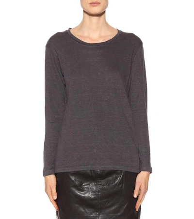 Shop Isabel Marant Étoile Kaaron Linen Top In Grey