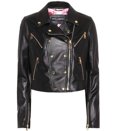 Shop Dolce & Gabbana Leather Jacket In Black