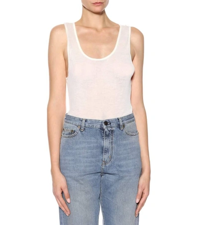 Shop Saint Laurent High-waisted Cropped Jeans In Blue